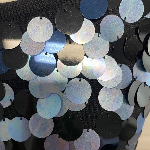St. John Black Label Sequin silk cotton blend Top - Picture 3 of 7